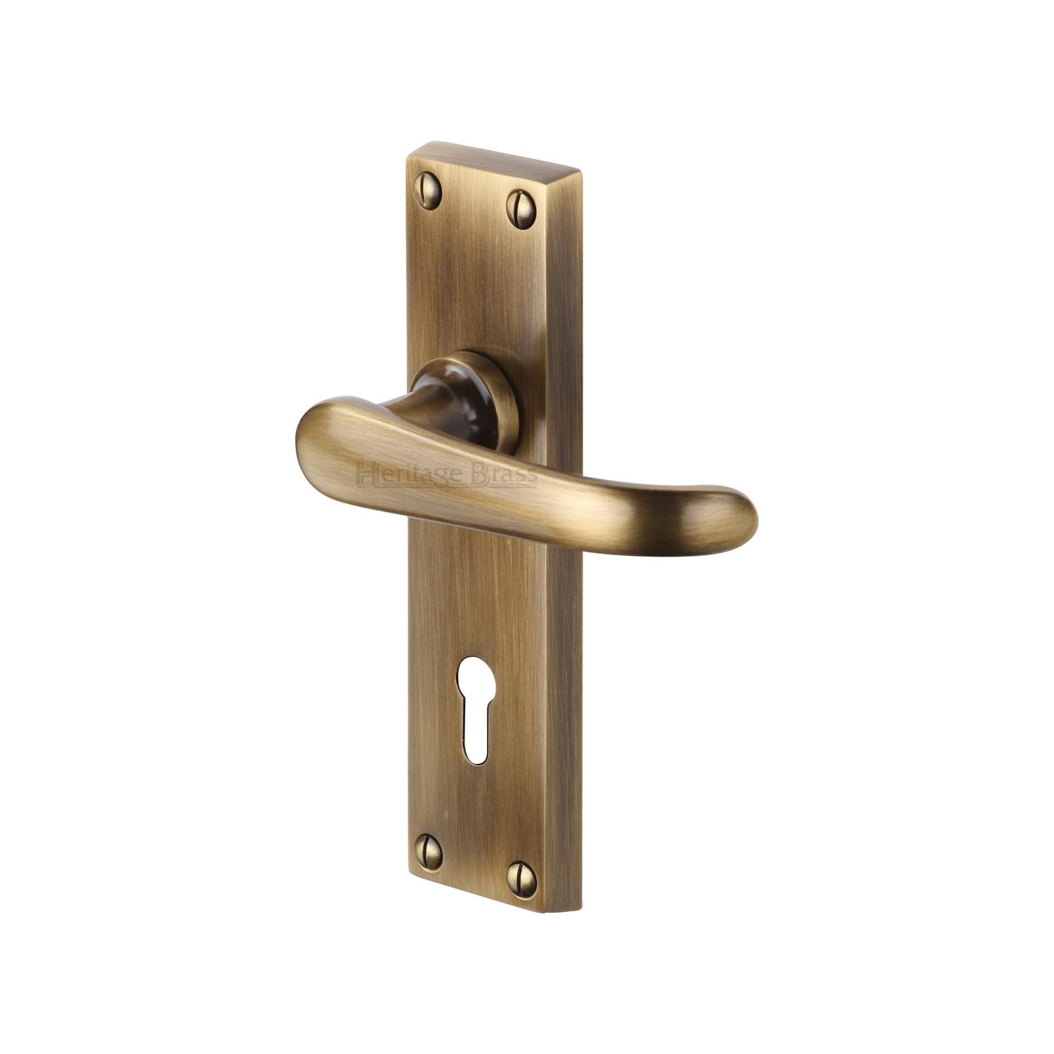 Heritage Brass Door Handle Lever Lock Windsor Design