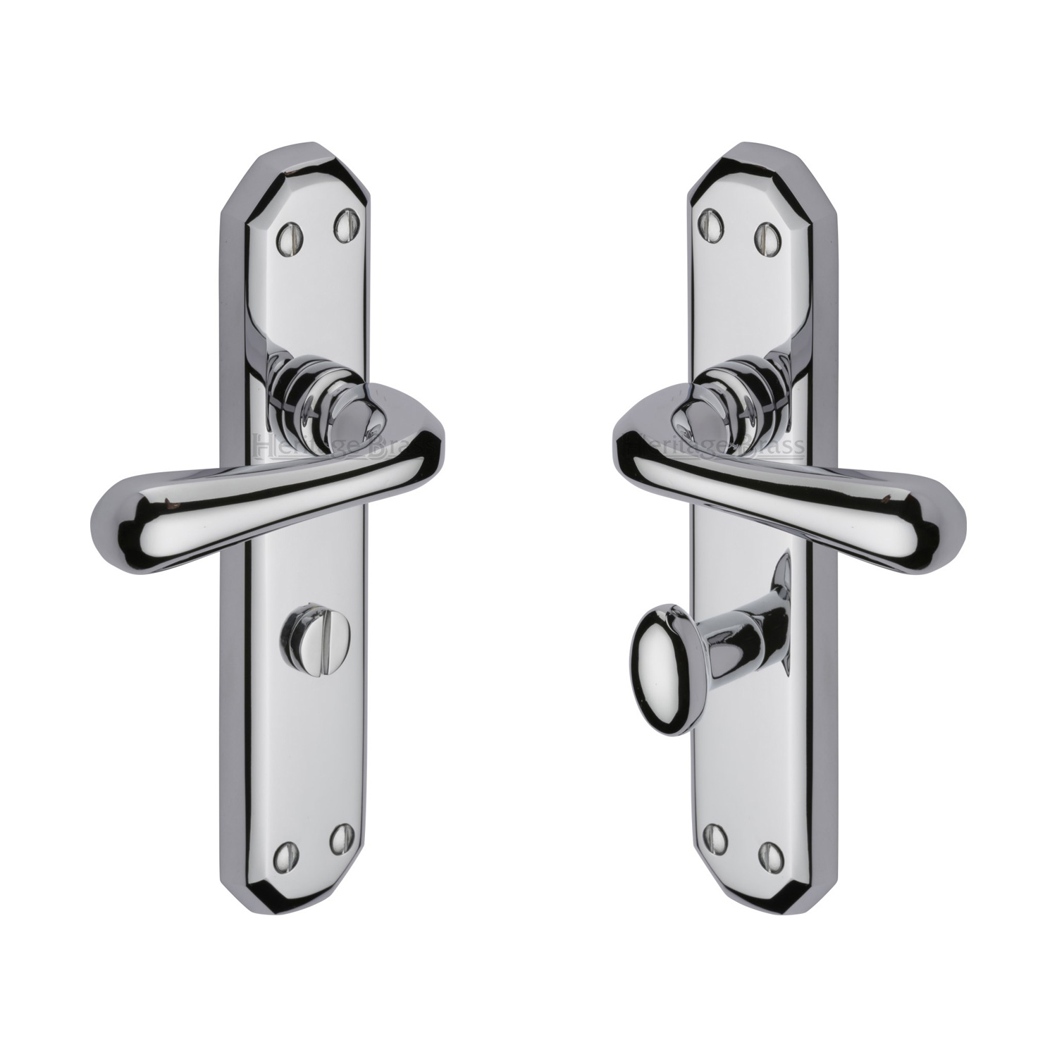Heritage Brass Door Handle for Bathroom Charlbury Design