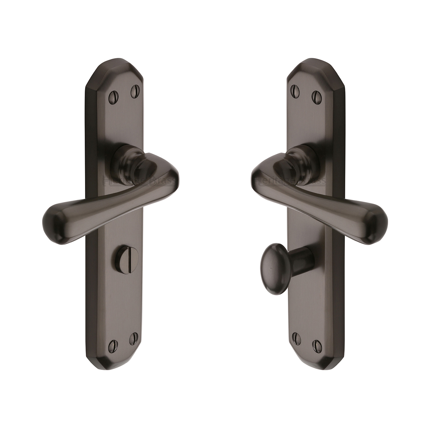 Heritage Brass Door Handle for Bathroom Charlbury Design