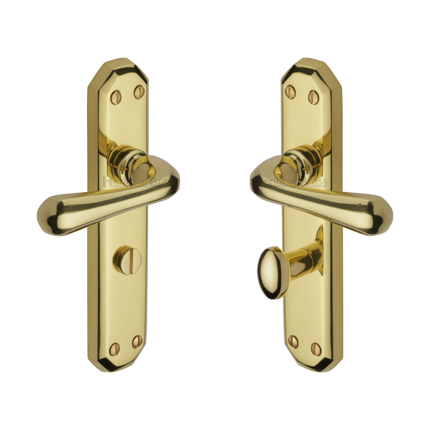 Heritage Brass Door Handle for Bathroom Charlbury Design