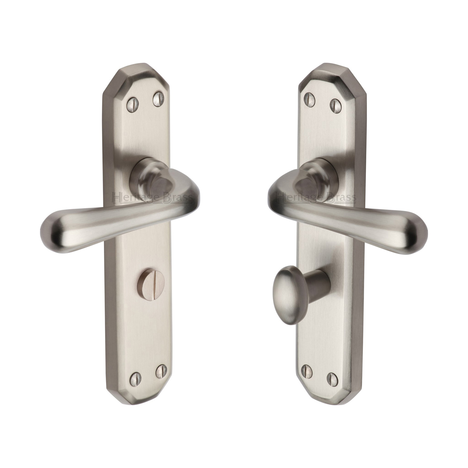 Heritage Brass Door Handle for Bathroom Charlbury Design