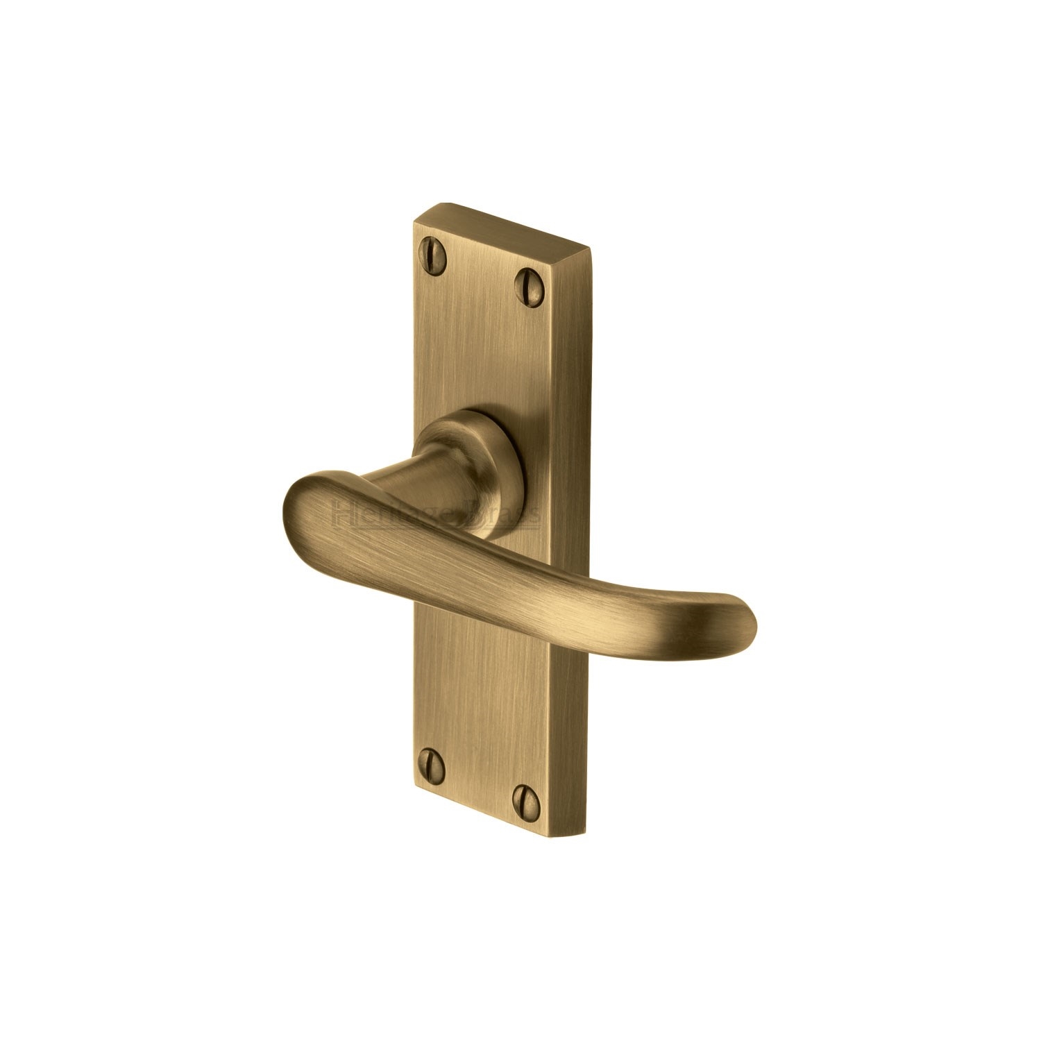 Heritage Brass Door Handle Lever Latch Windsor Short Design