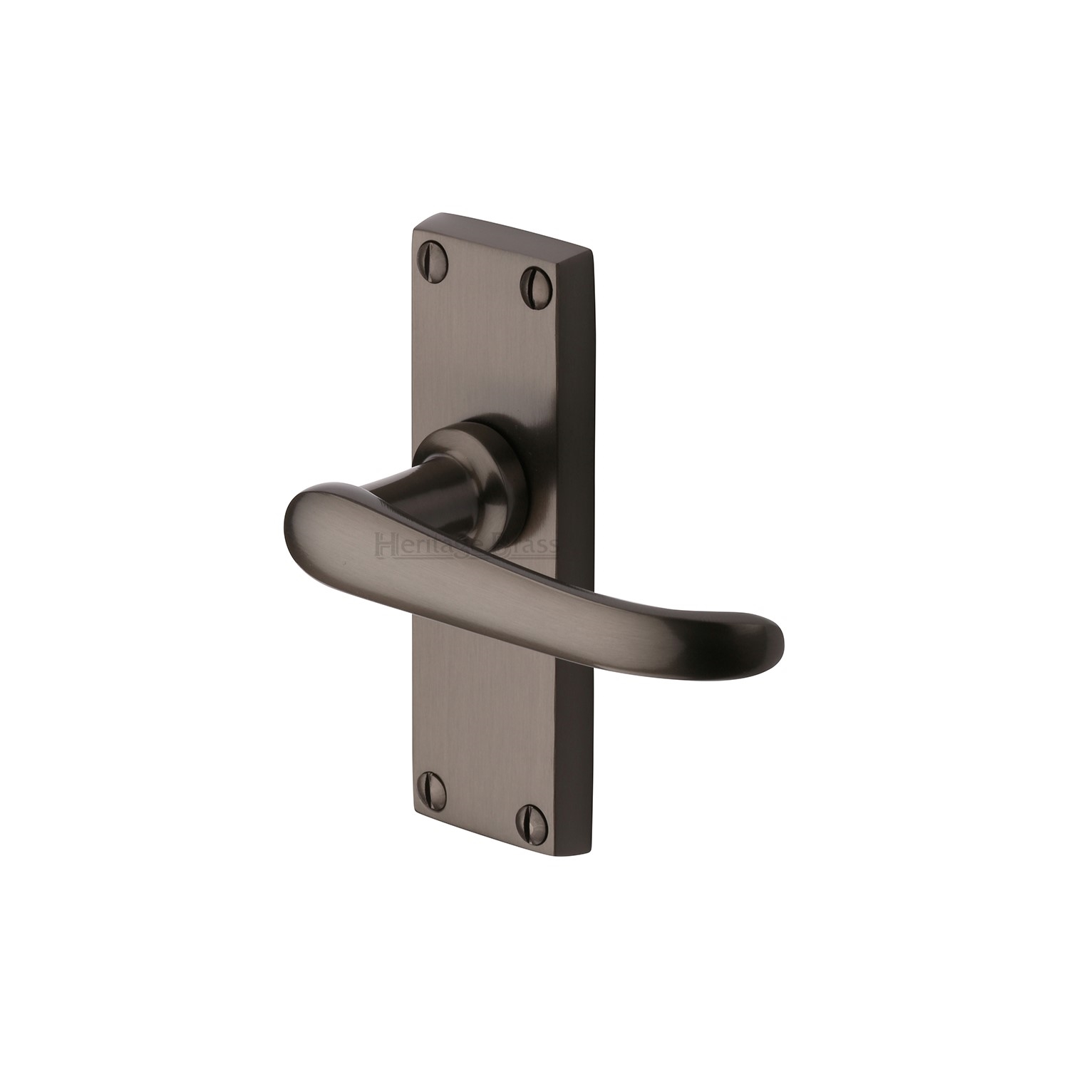 Heritage Brass Door Handle Lever Latch Windsor Short Design