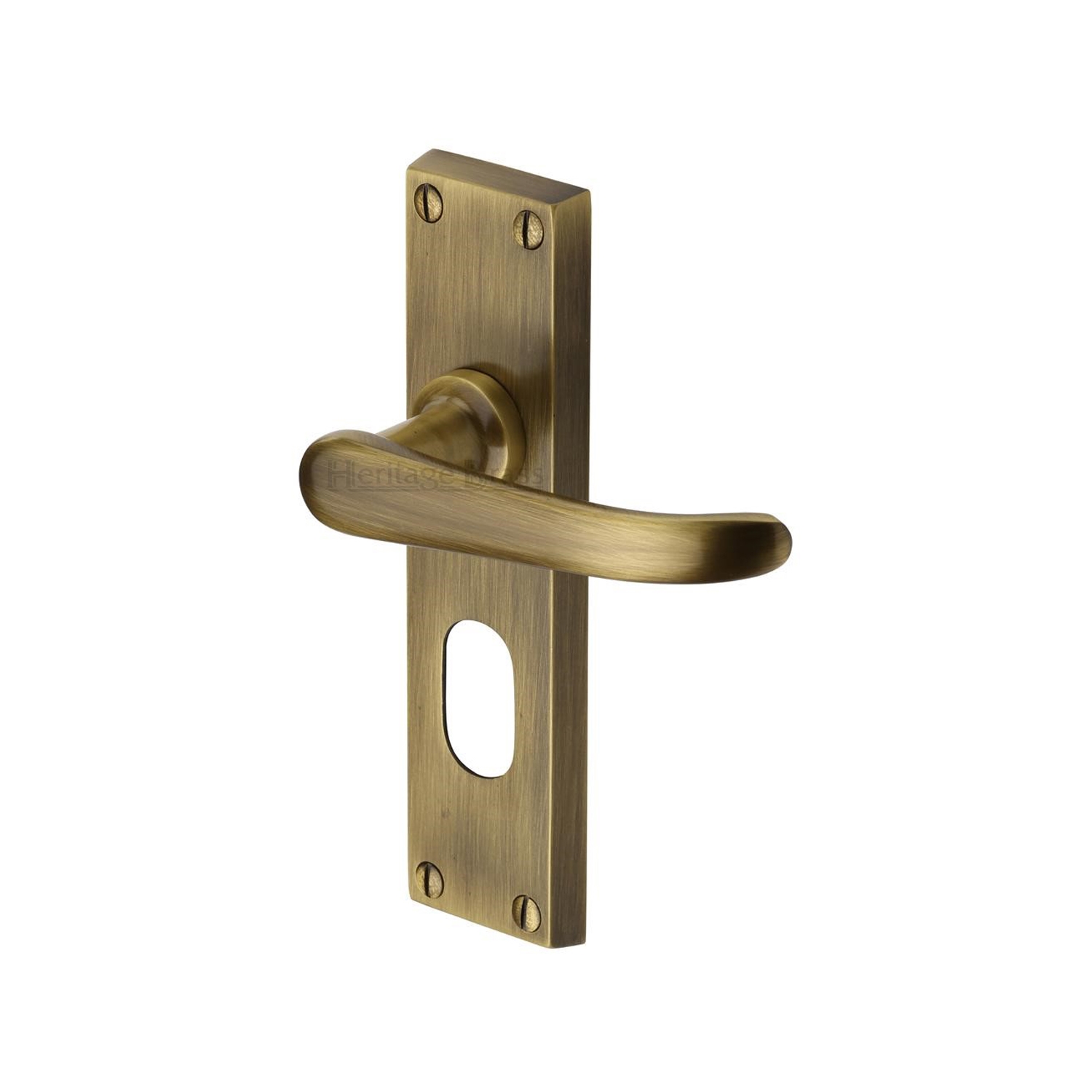 Heritage Brass Door Handle for Oval Profile Plate Windsor Design