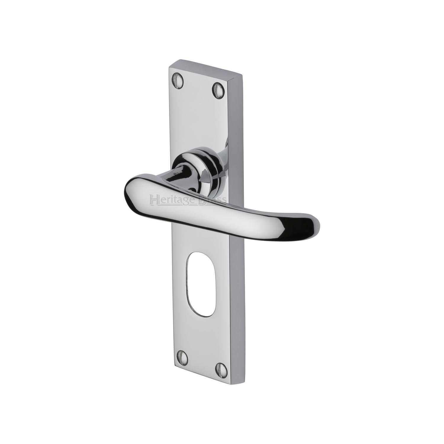 Heritage Brass Door Handle for Oval Profile Plate Windsor Design