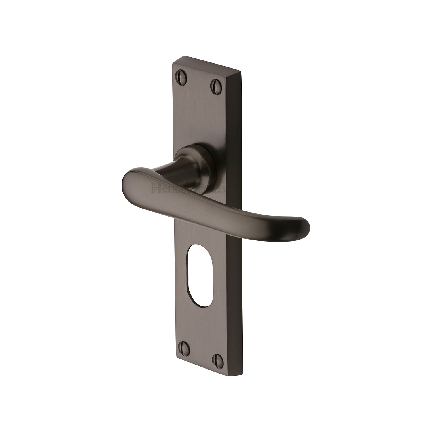 Heritage Brass Door Handle for Oval Profile Plate Windsor Design