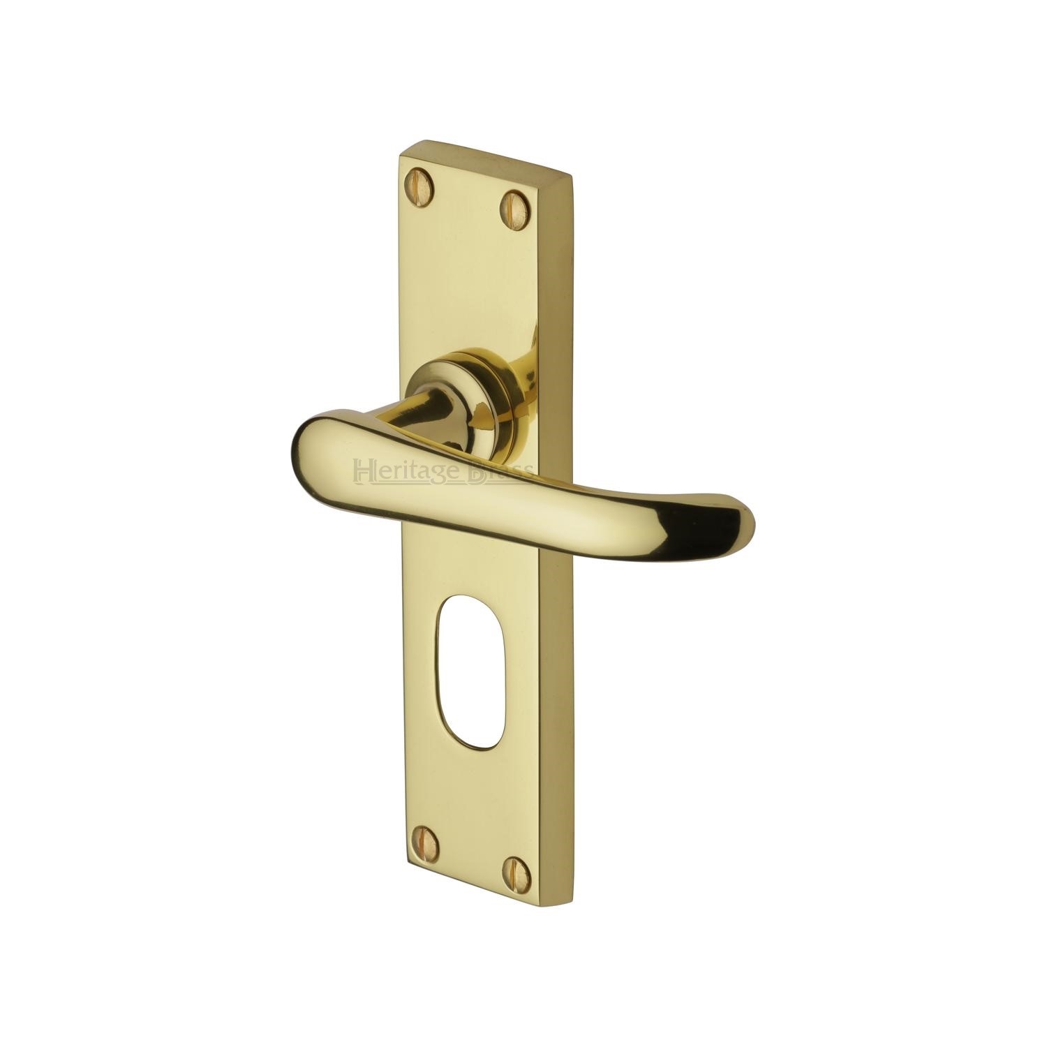 Heritage Brass Door Handle for Oval Profile Plate Windsor Design