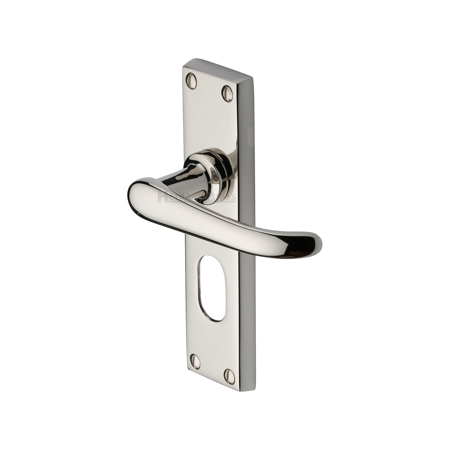 Heritage Brass Door Handle for Oval Profile Plate Windsor Design