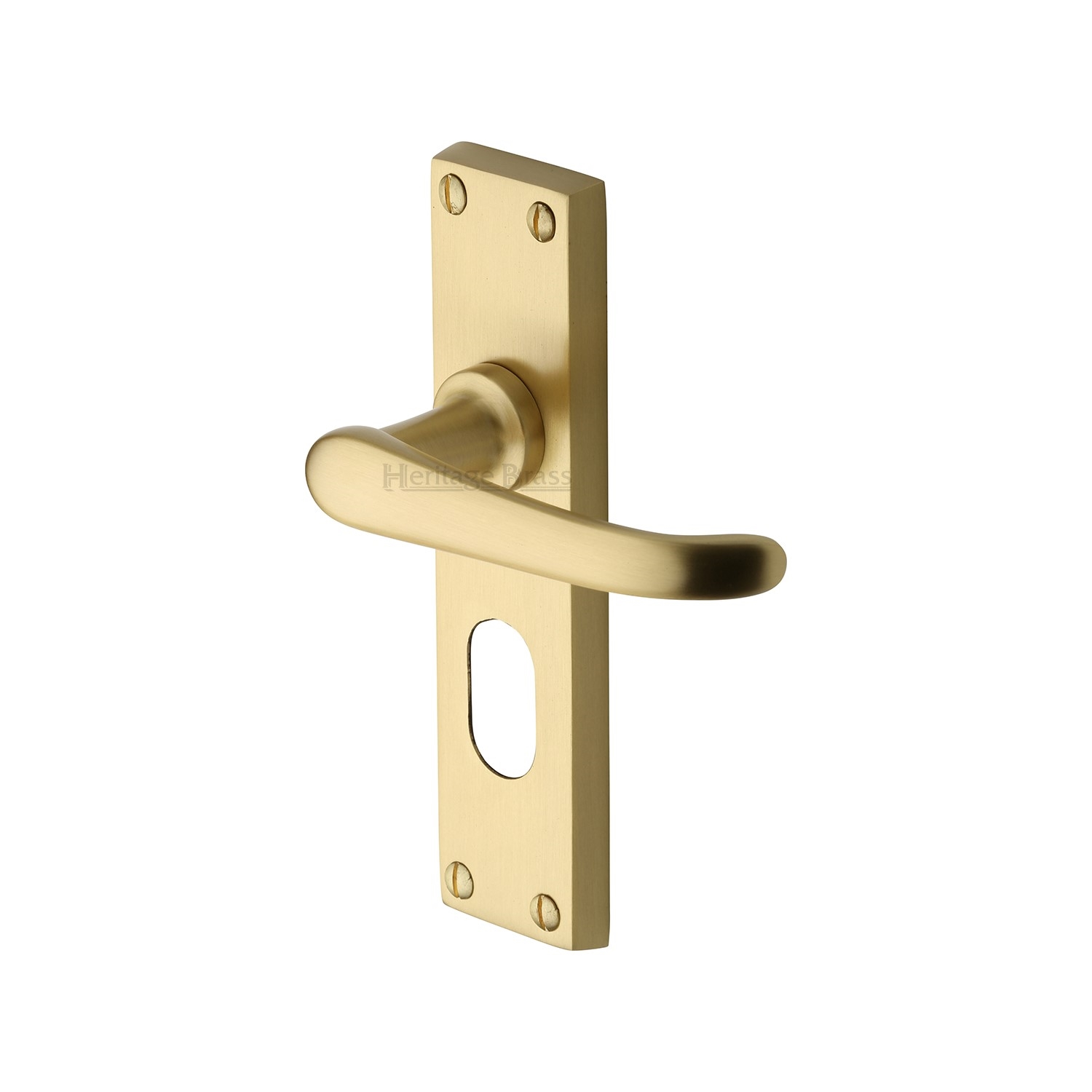 Heritage Brass Door Handle for Oval Profile Plate Windsor Design