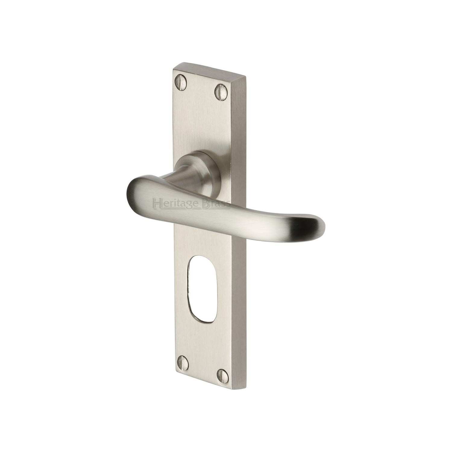 Heritage Brass Door Handle for Oval Profile Plate Windsor Design