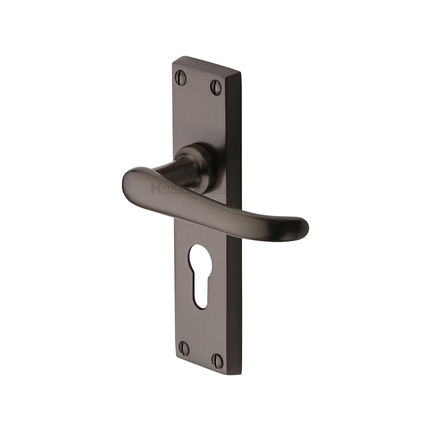 Heritage Brass Door Handle for Euro Profile Plate Windsor Design
