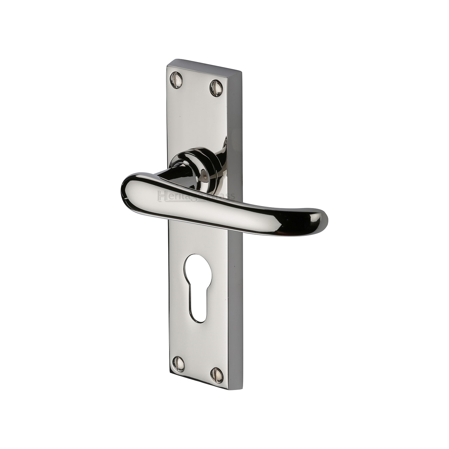 Heritage Brass Door Handle for Euro Profile Plate Windsor Design