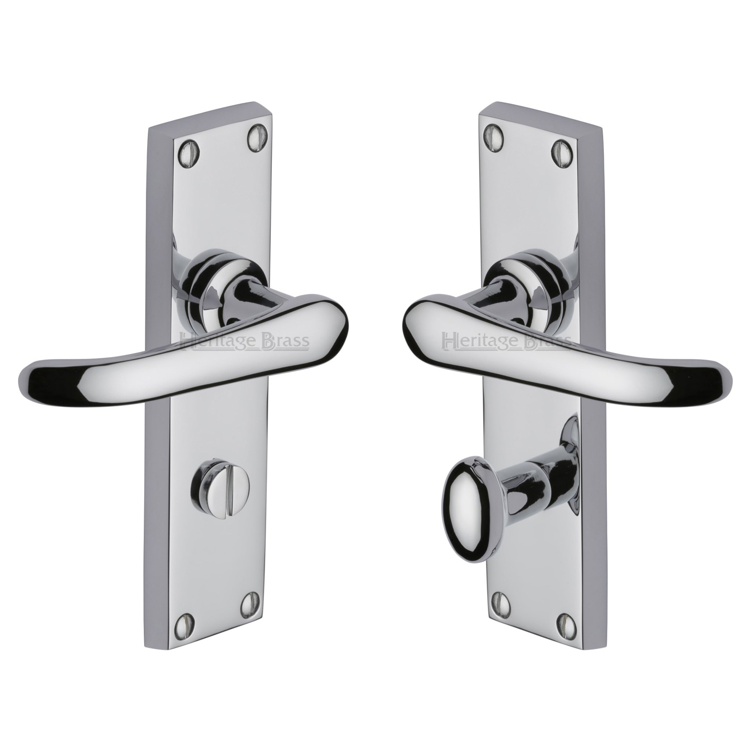 Heritage Brass Door Handle for Bathroom Windsor Design