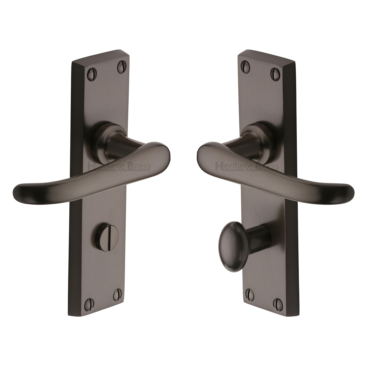 Heritage Brass Door Handle for Bathroom Windsor Design