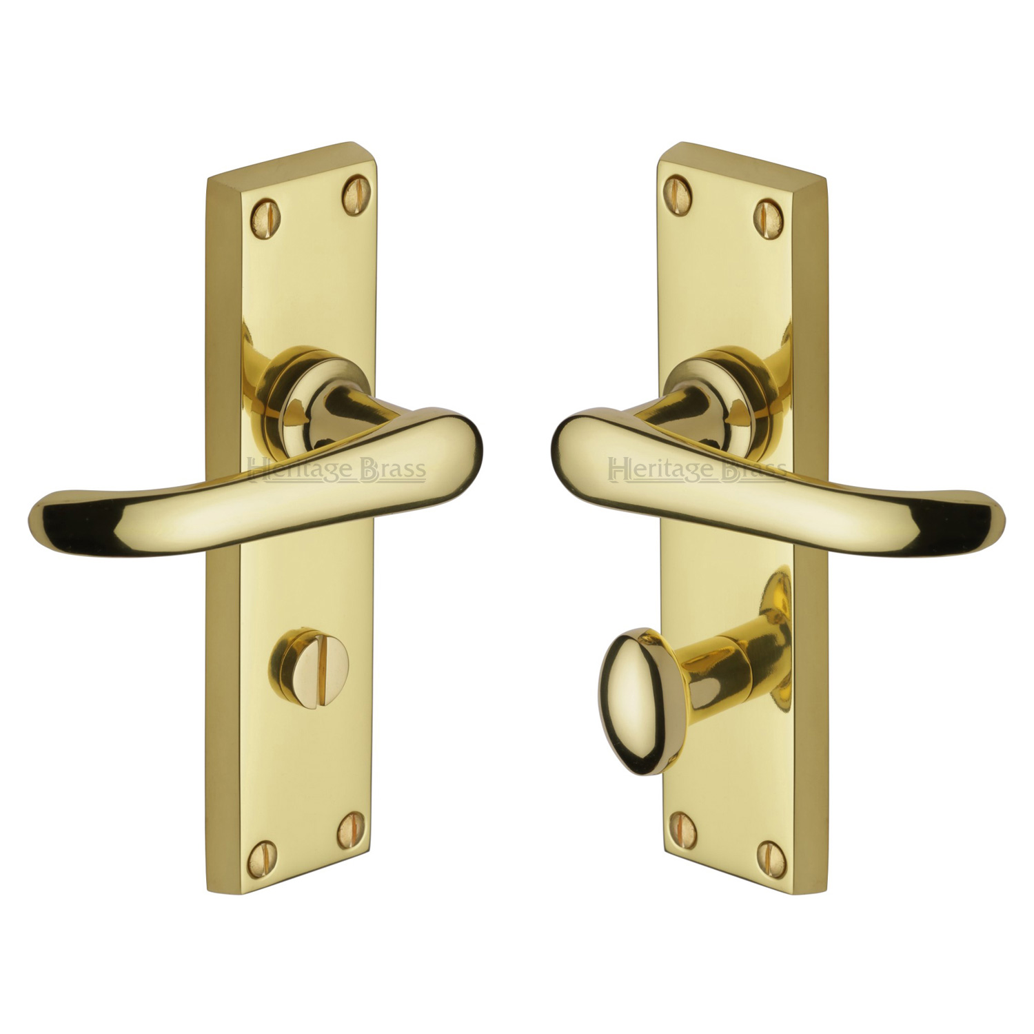 Heritage Brass Door Handle for Bathroom Windsor Design