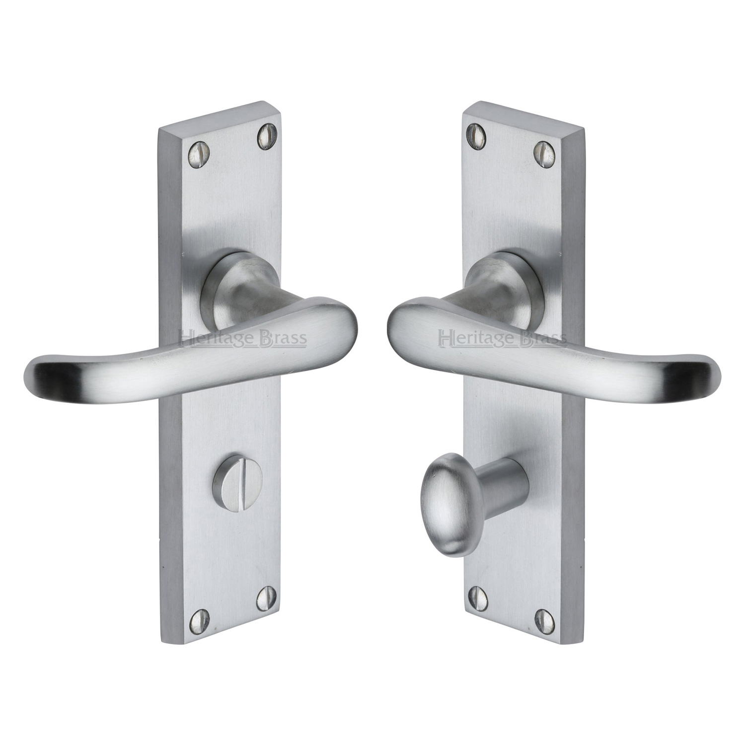Heritage Brass Door Handle for Bathroom Windsor Design