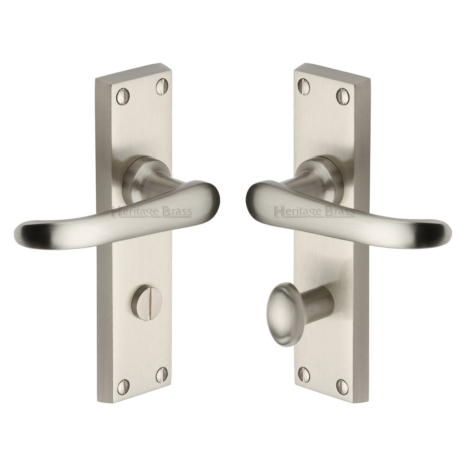 Heritage Brass Door Handle for Bathroom Windsor Design