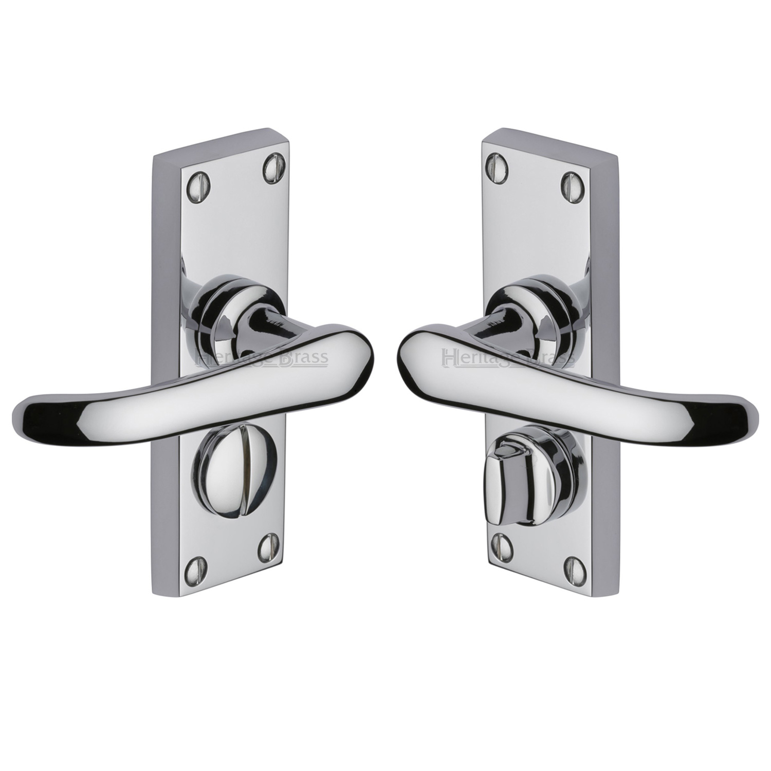Heritage Brass Door Handle for Privacy Set Windsor Short Design