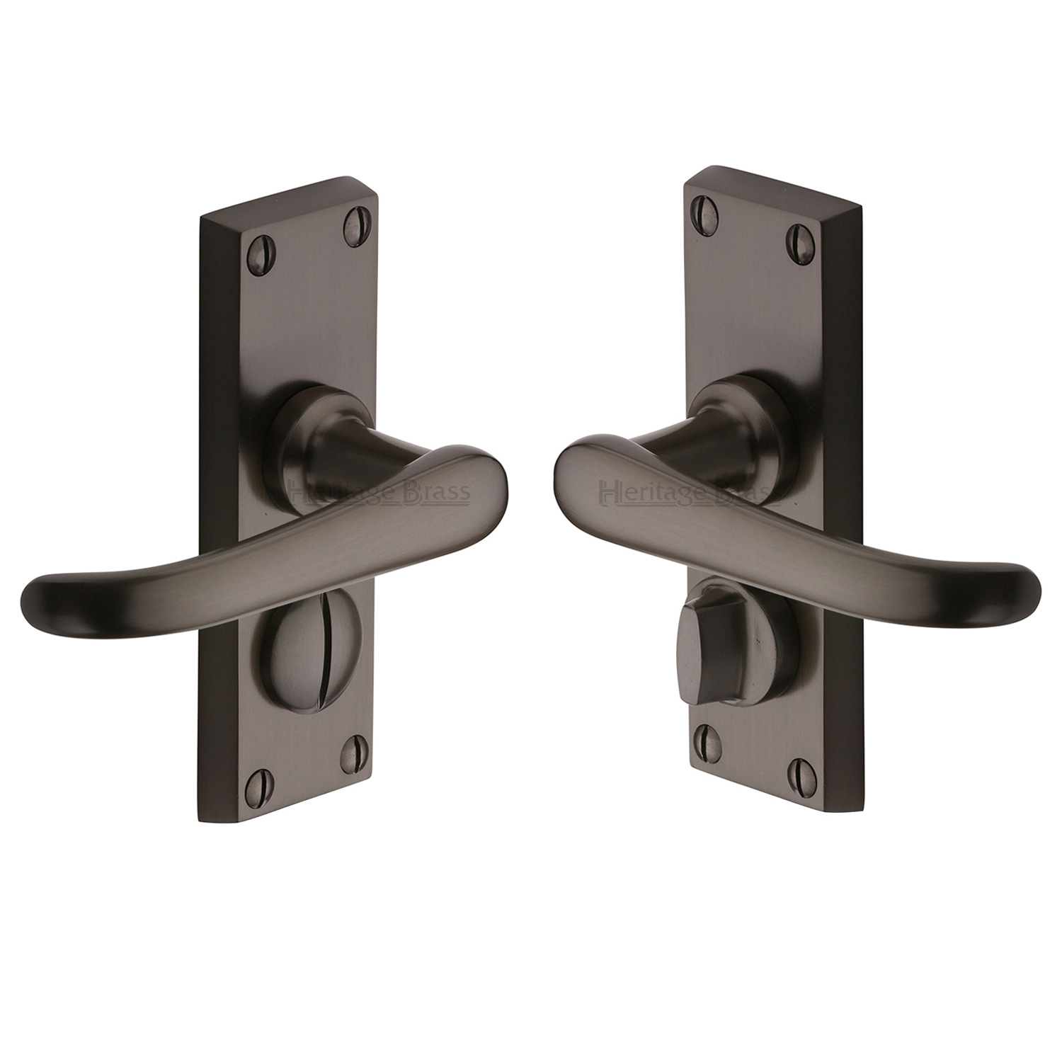 Heritage Brass Door Handle for Privacy Set Windsor Short Design