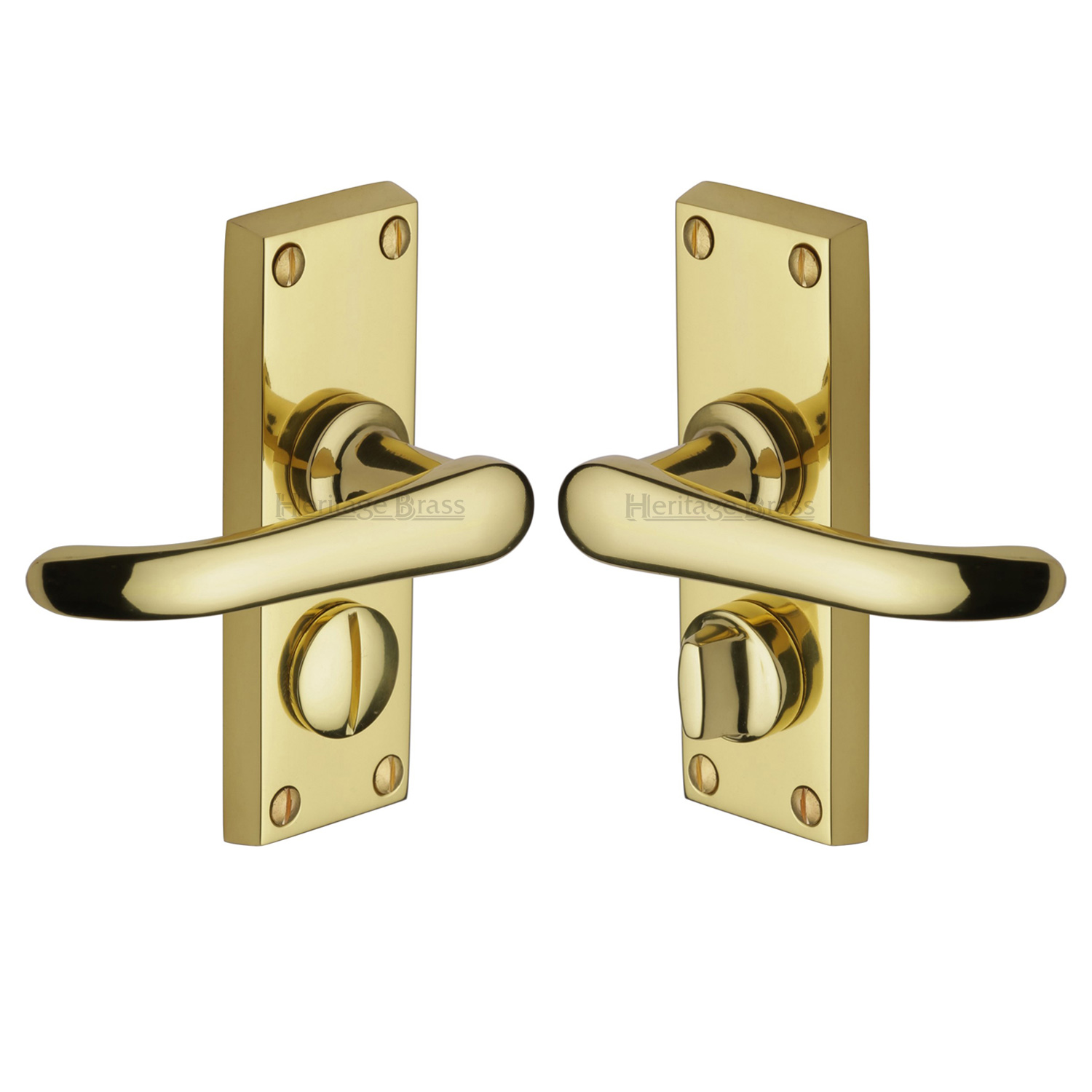Heritage Brass Door Handle for Privacy Set Windsor Short Design
