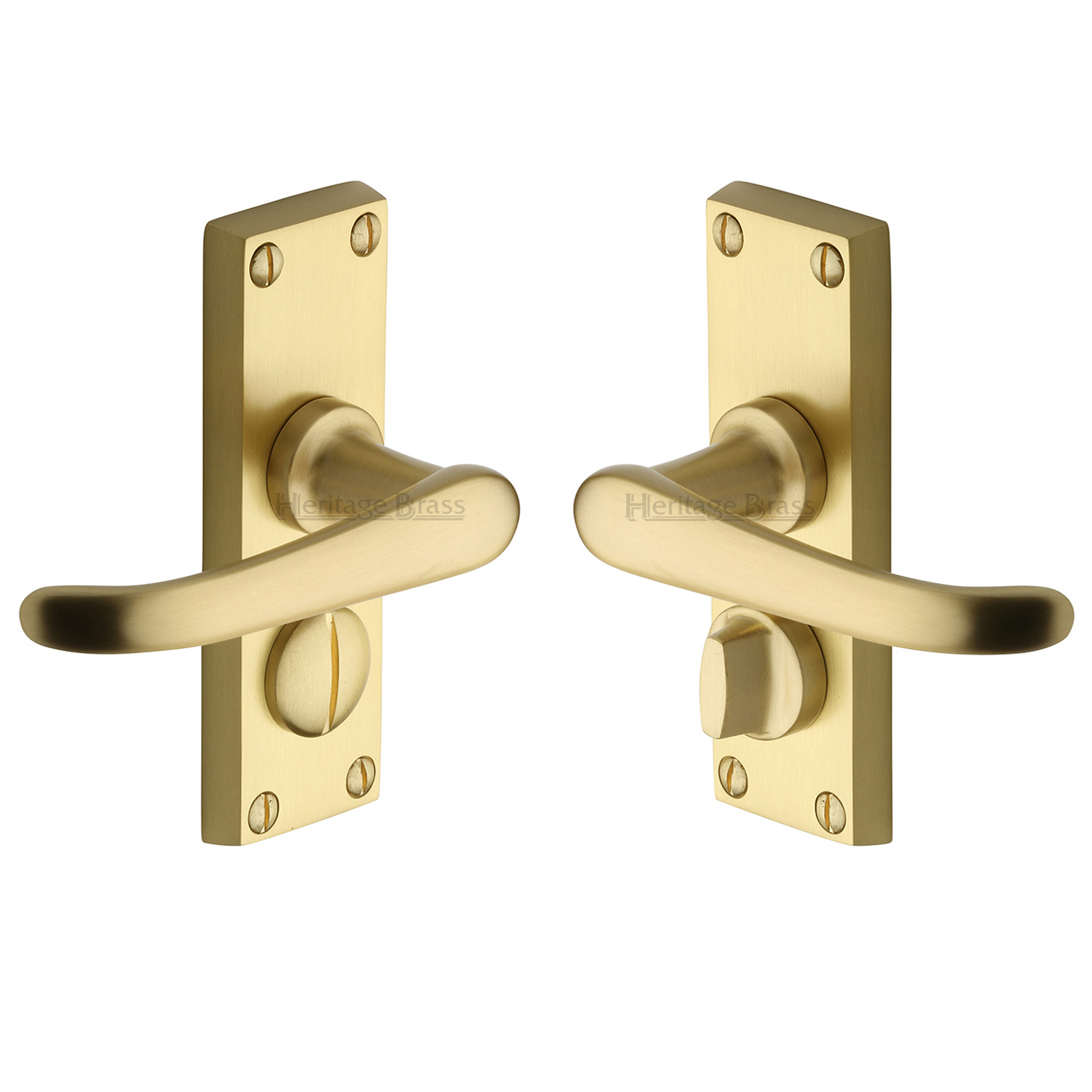 Heritage Brass Door Handle for Privacy Set Windsor Short Design