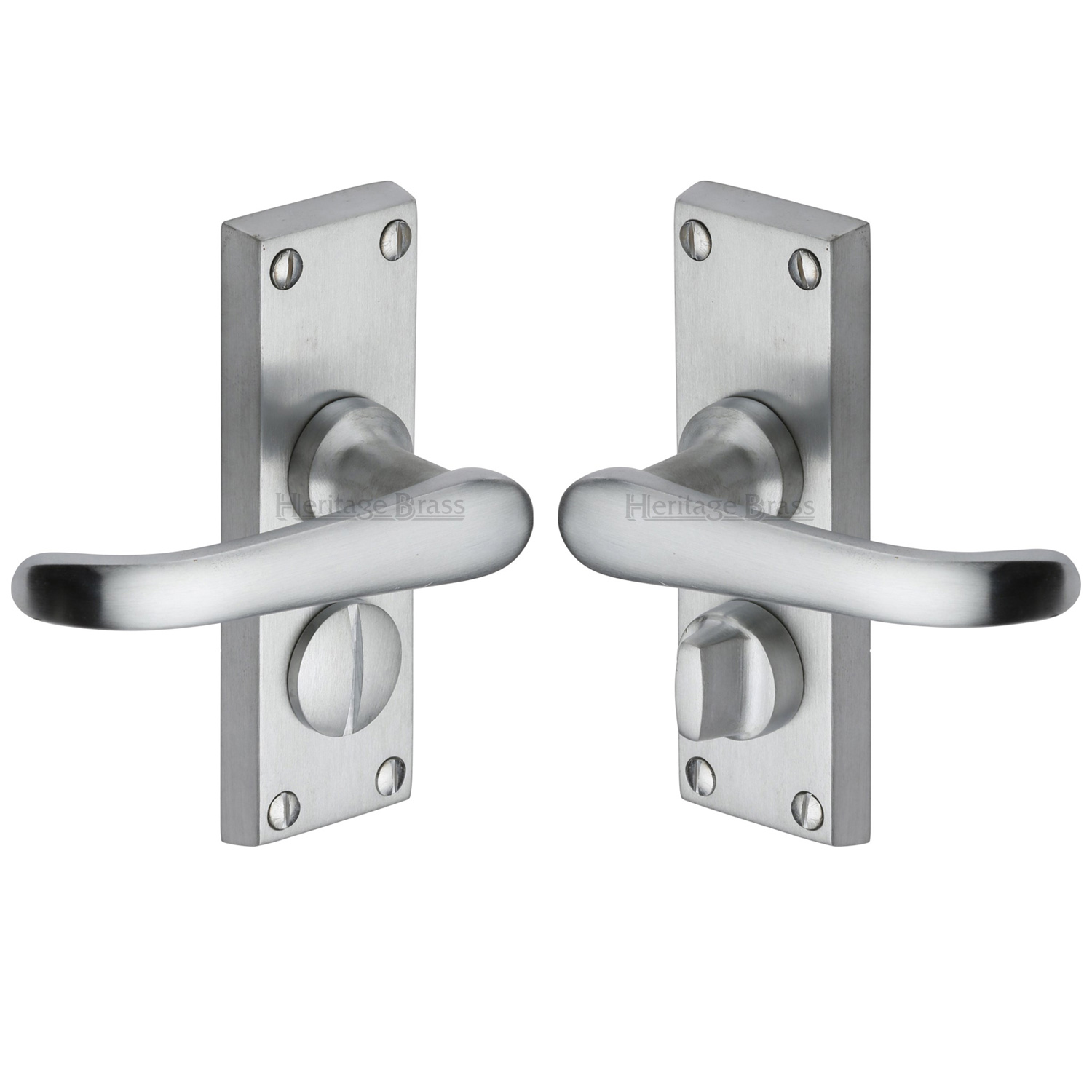 Heritage Brass Door Handle for Privacy Set Windsor Short Design