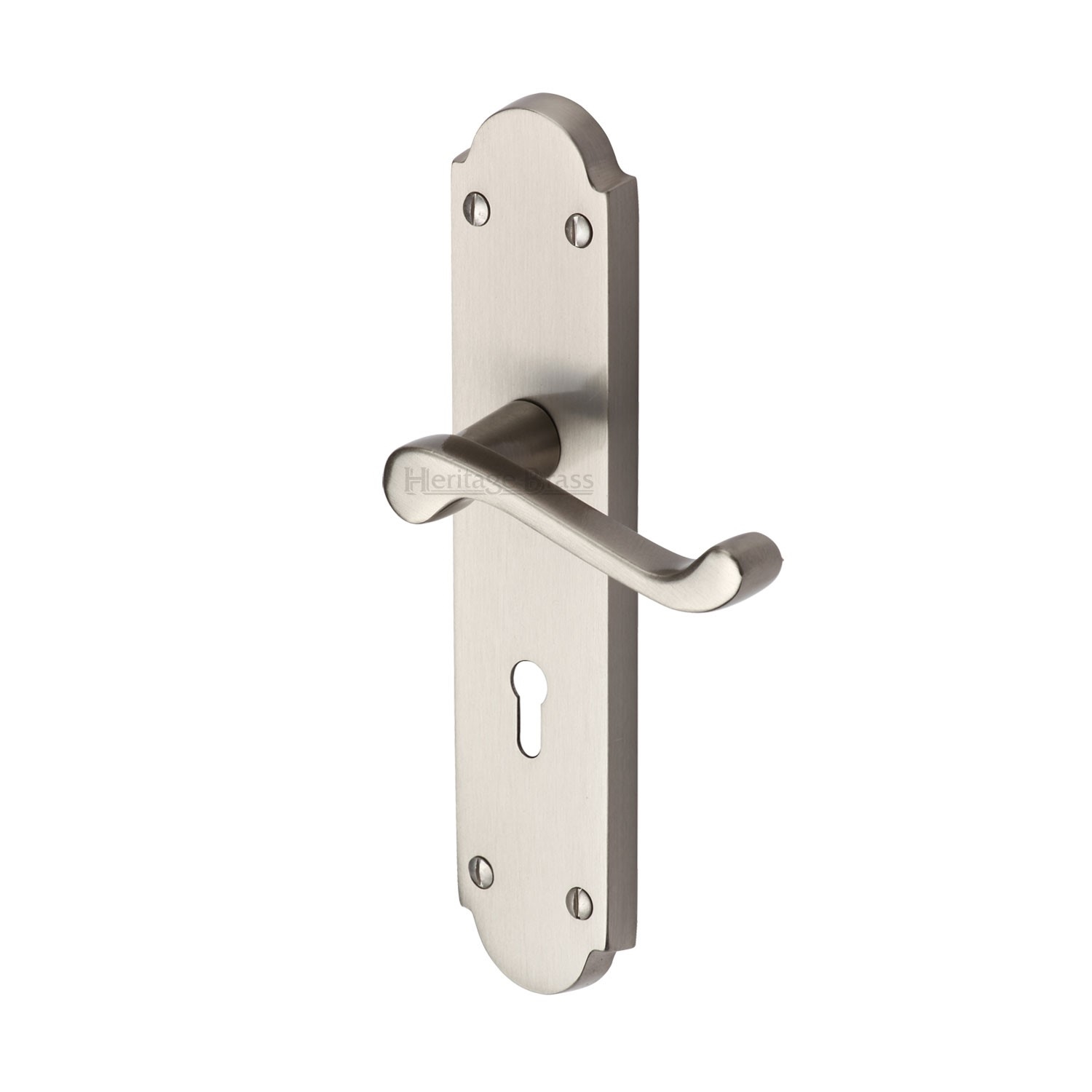 Heritage Brass Door Handle Lever Lock Savoy Long Design