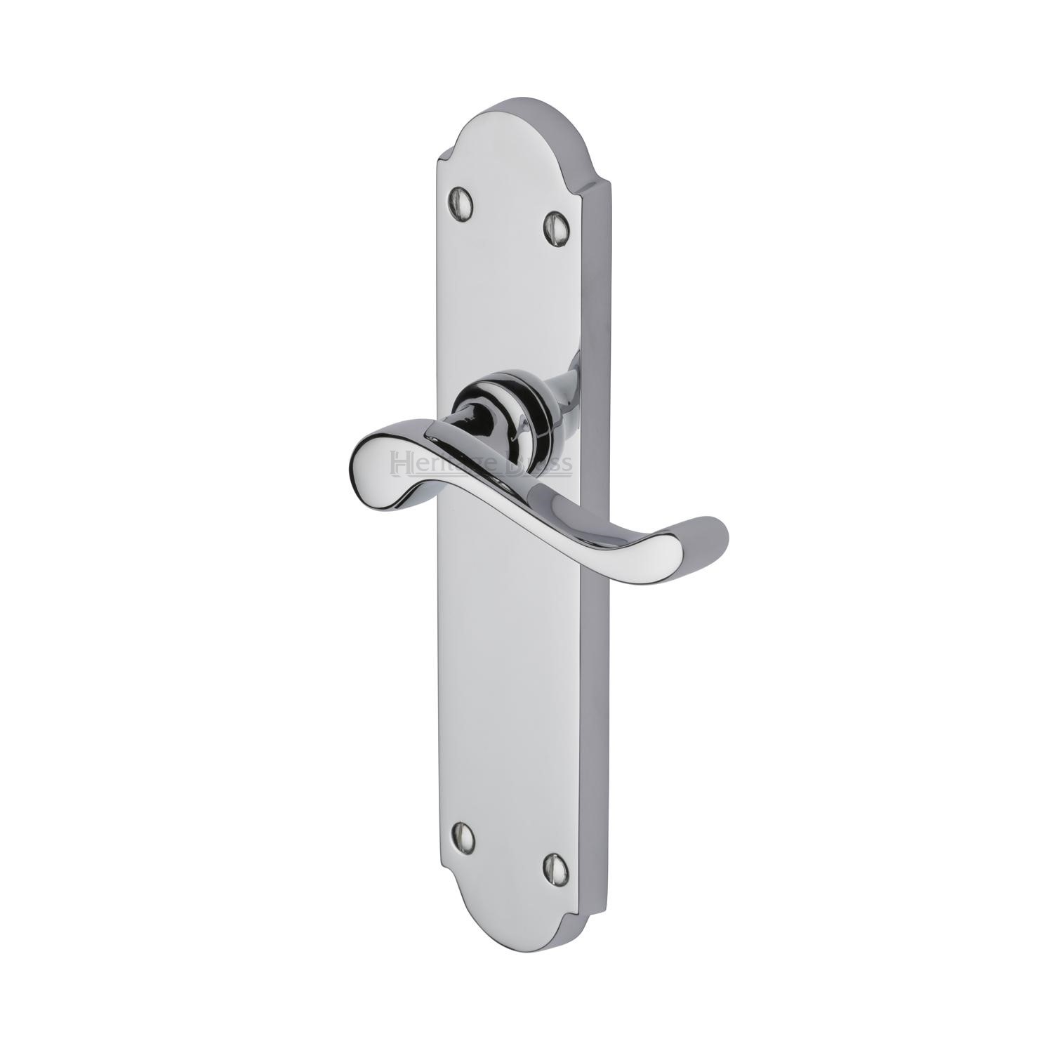 Heritage Brass Door Handle Lever Latch Savoy Long Design