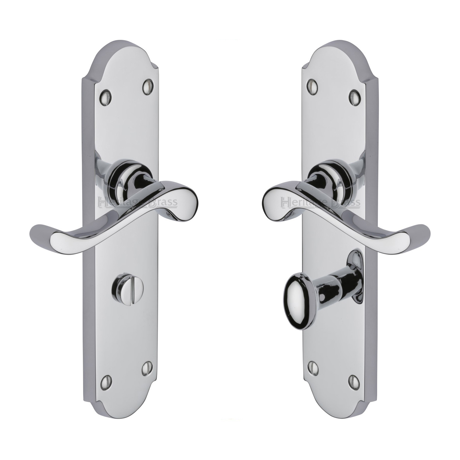 Heritage Brass Door Handle for Bathroom Savoy Long Design