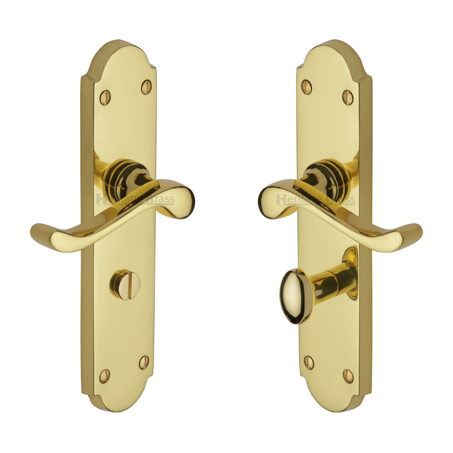 Heritage Brass Door Handle for Bathroom Savoy Long Design