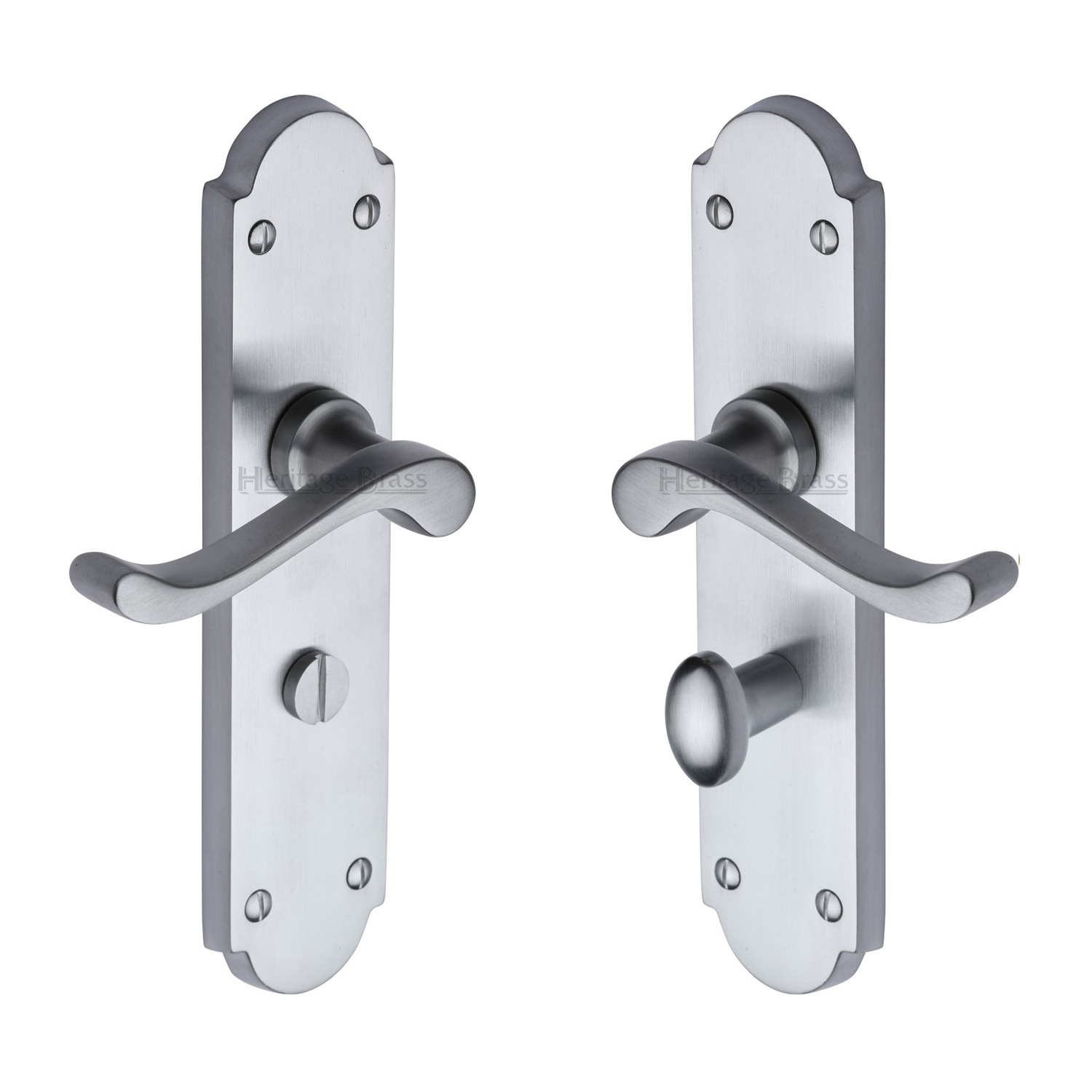 Heritage Brass Door Handle for Bathroom Savoy Long Design