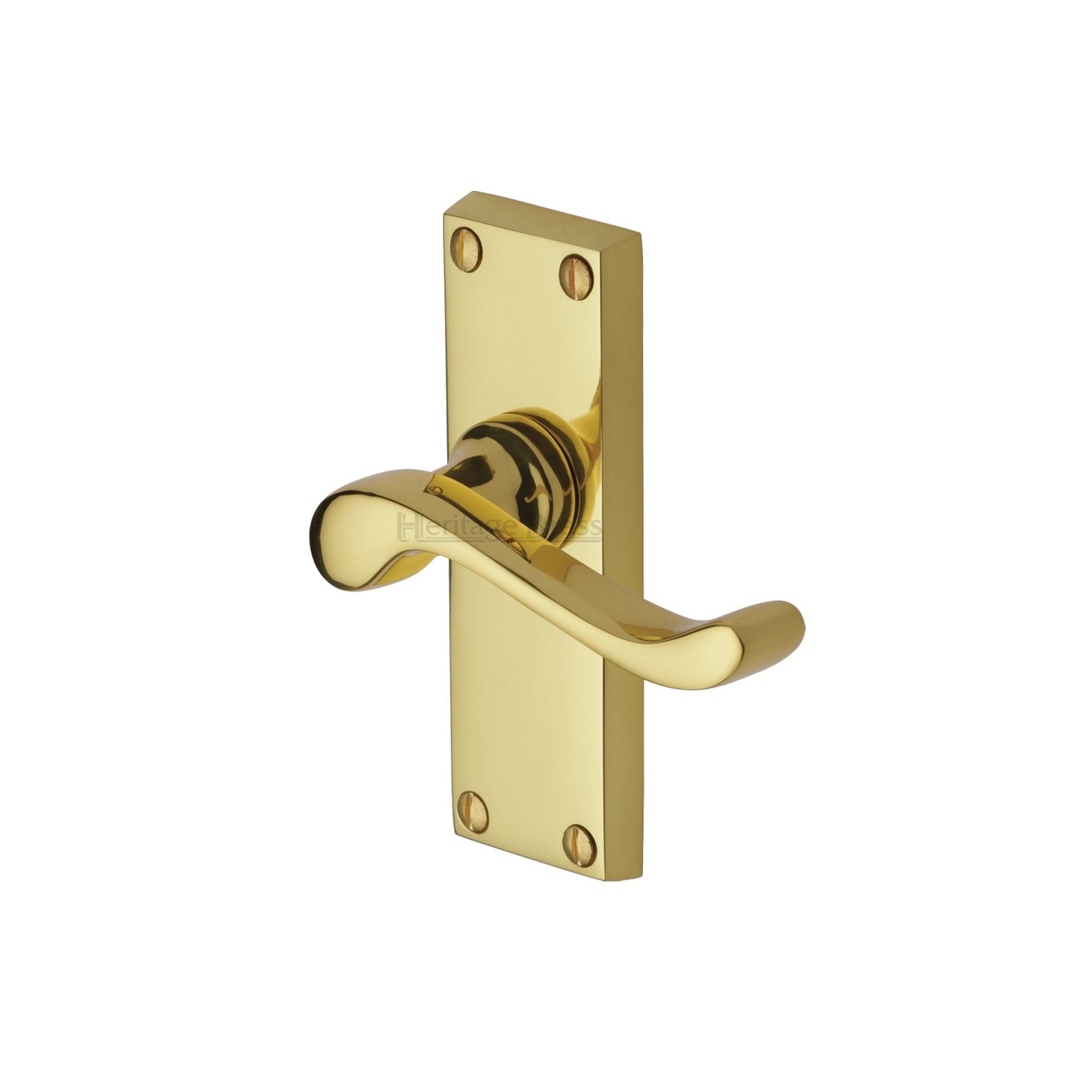 Heritage Brass Door Handle Lever Latch Bedford Short Design
