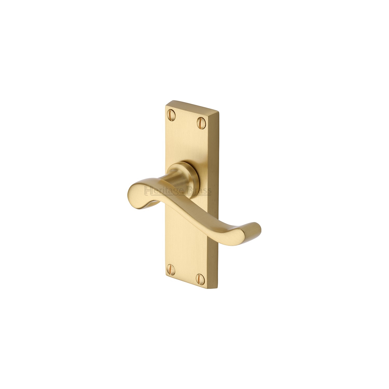Heritage Brass Door Handle Lever Latch Bedford Short Design