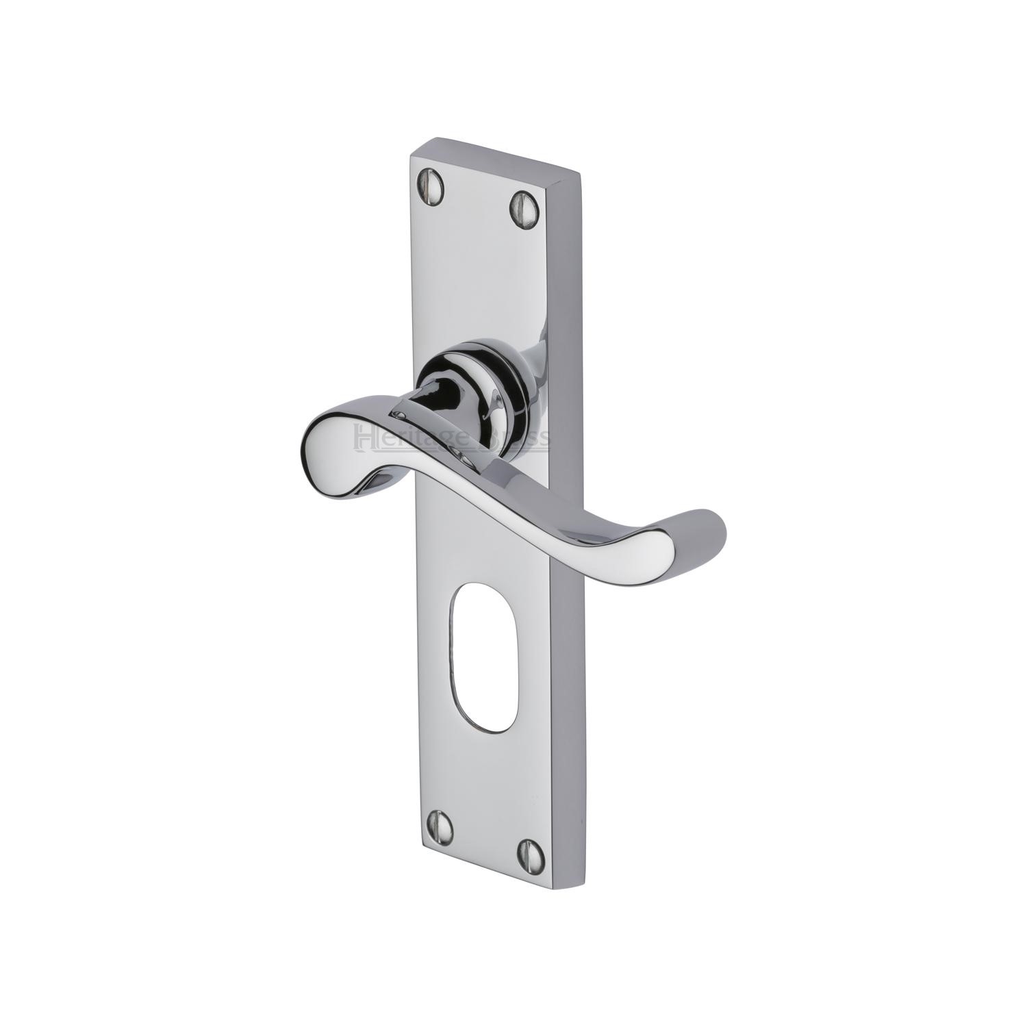 Heritage Brass Door Handle for Oval Profile Plate Bedford Design
