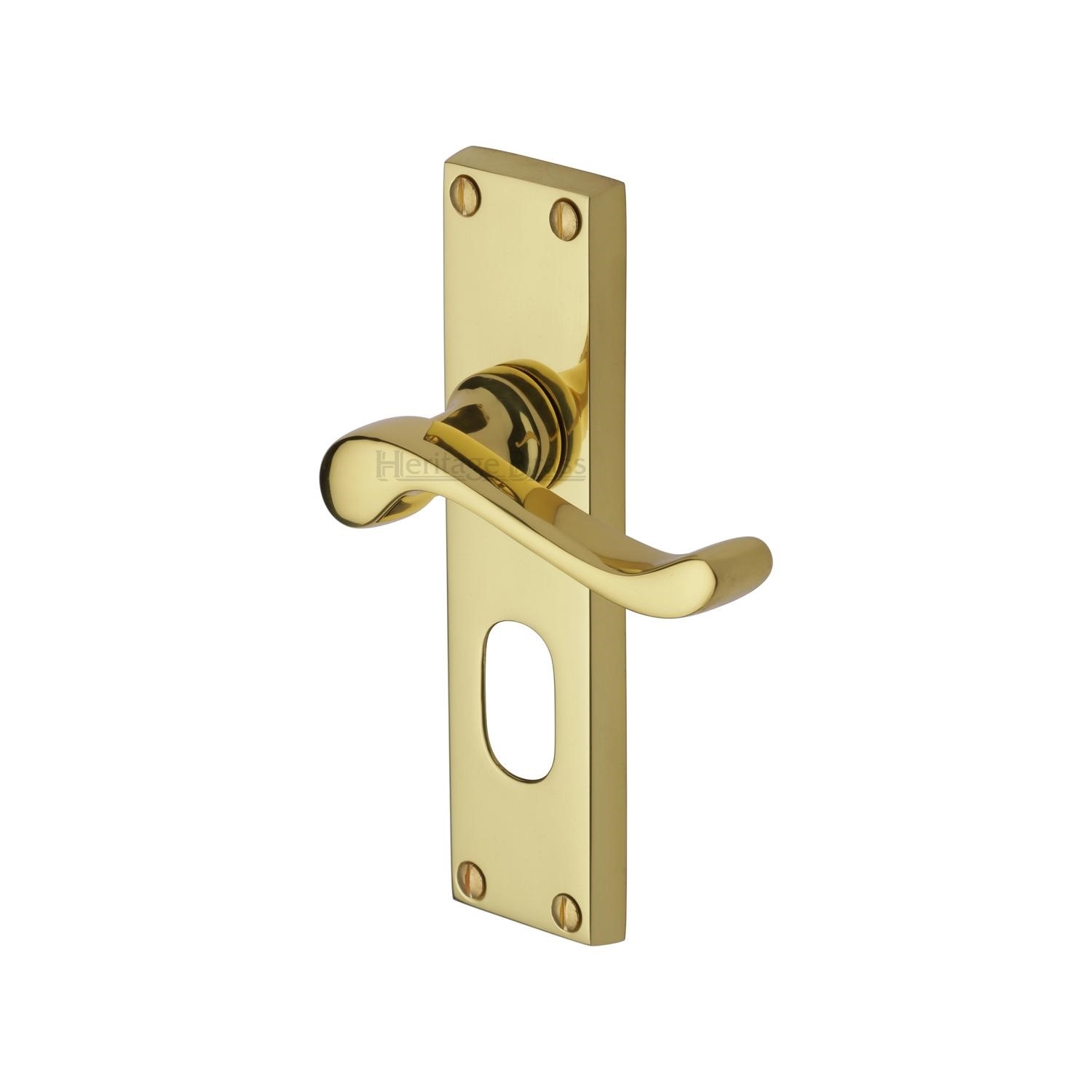 Heritage Brass Door Handle for Oval Profile Plate Bedford Design