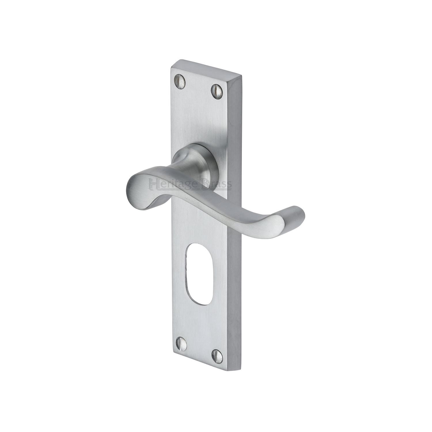 Heritage Brass Door Handle for Oval Profile Plate Bedford Design