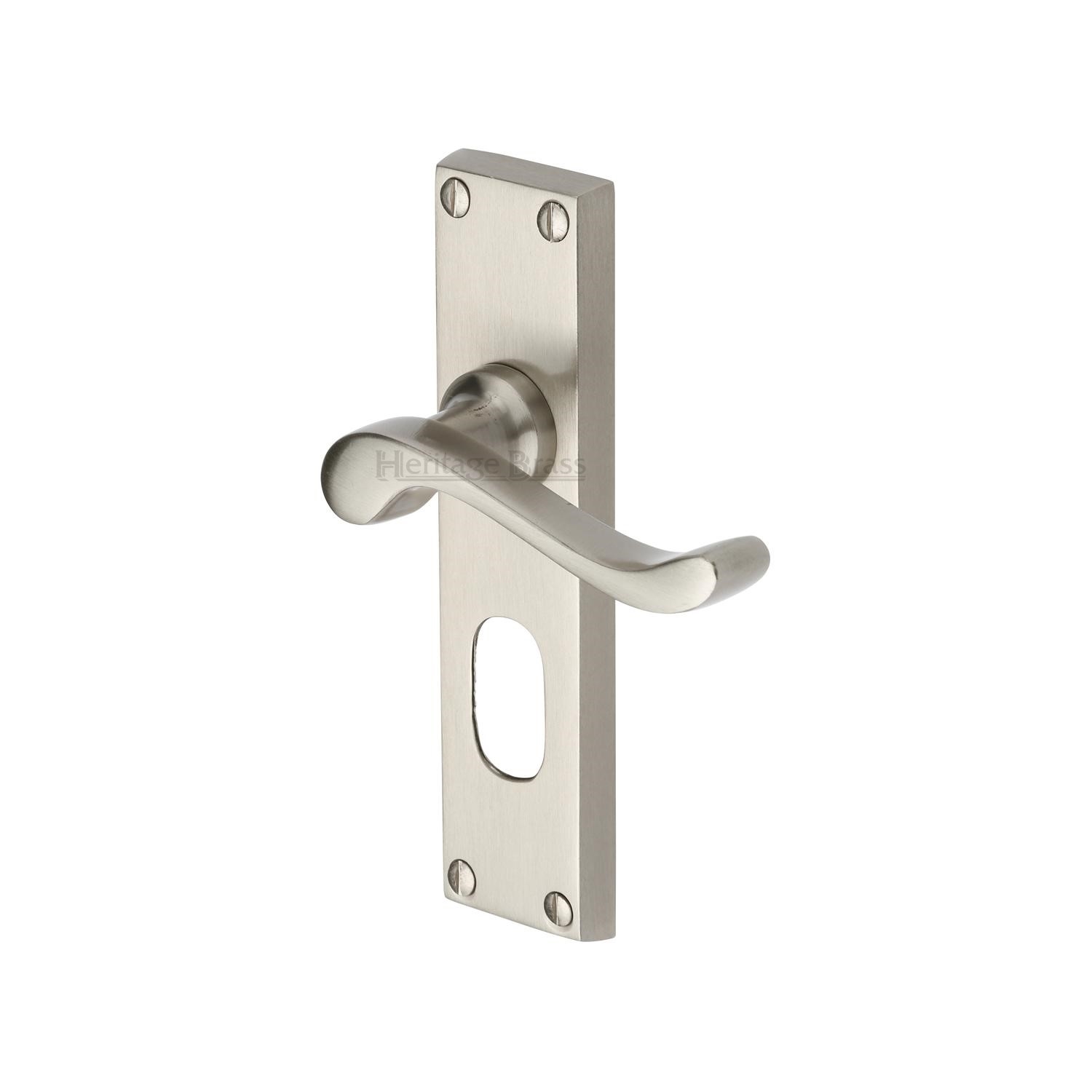 Heritage Brass Door Handle for Oval Profile Plate Bedford Design
