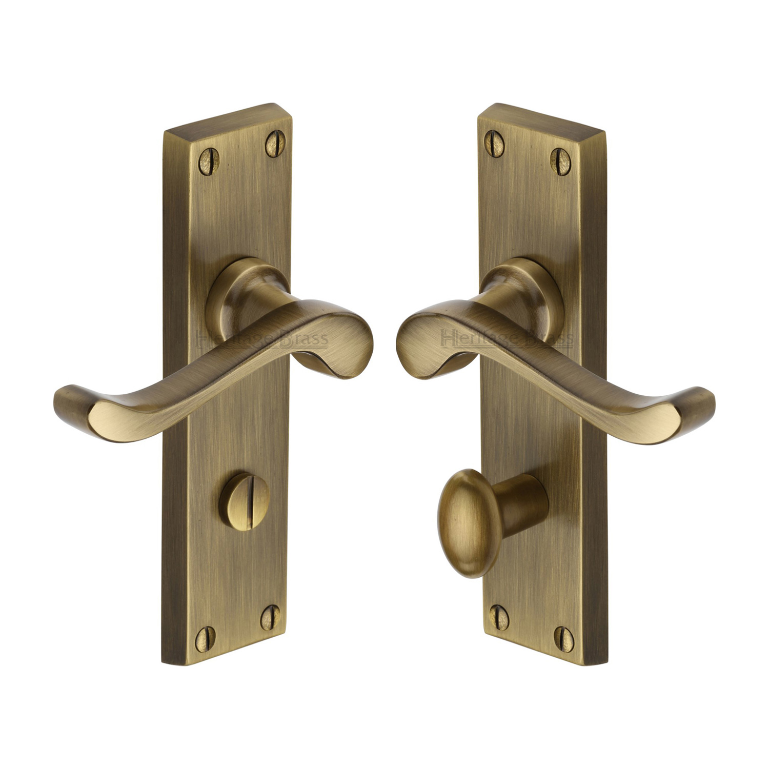 Heritage Brass Door Handle for Bathroom Bedford Design