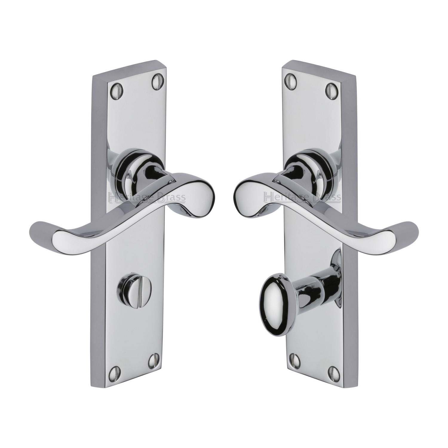 Heritage Brass Door Handle for Bathroom Bedford Design