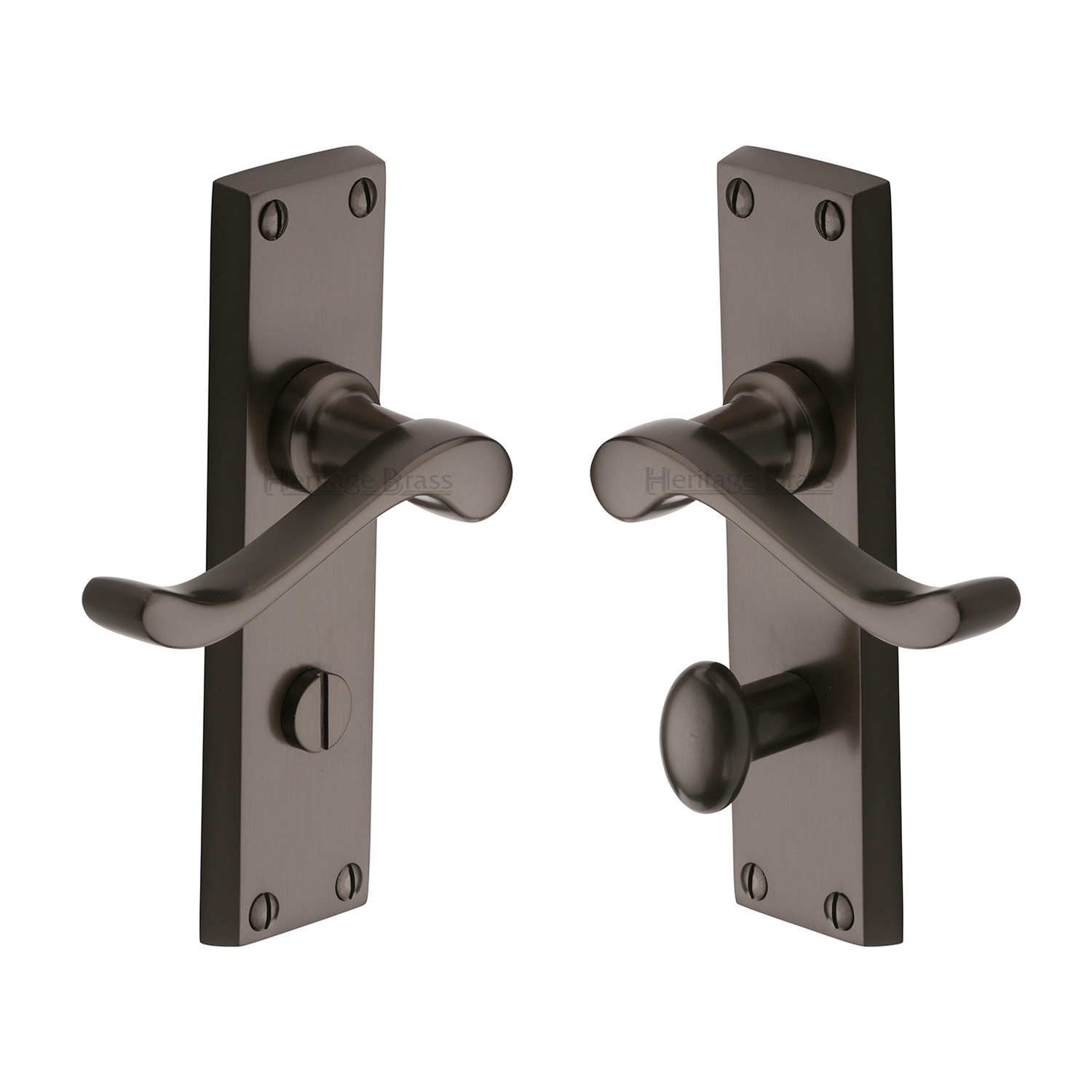 Heritage Brass Door Handle for Bathroom Bedford Design