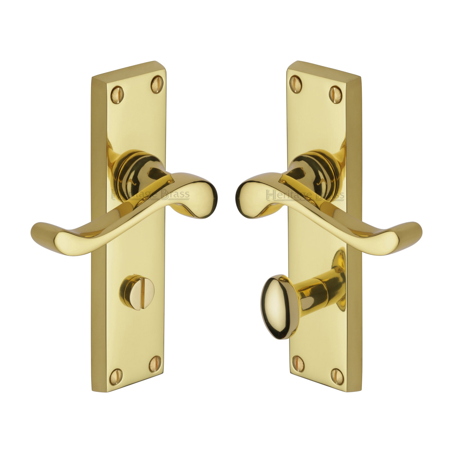 Heritage Brass Door Handle for Bathroom Bedford Design