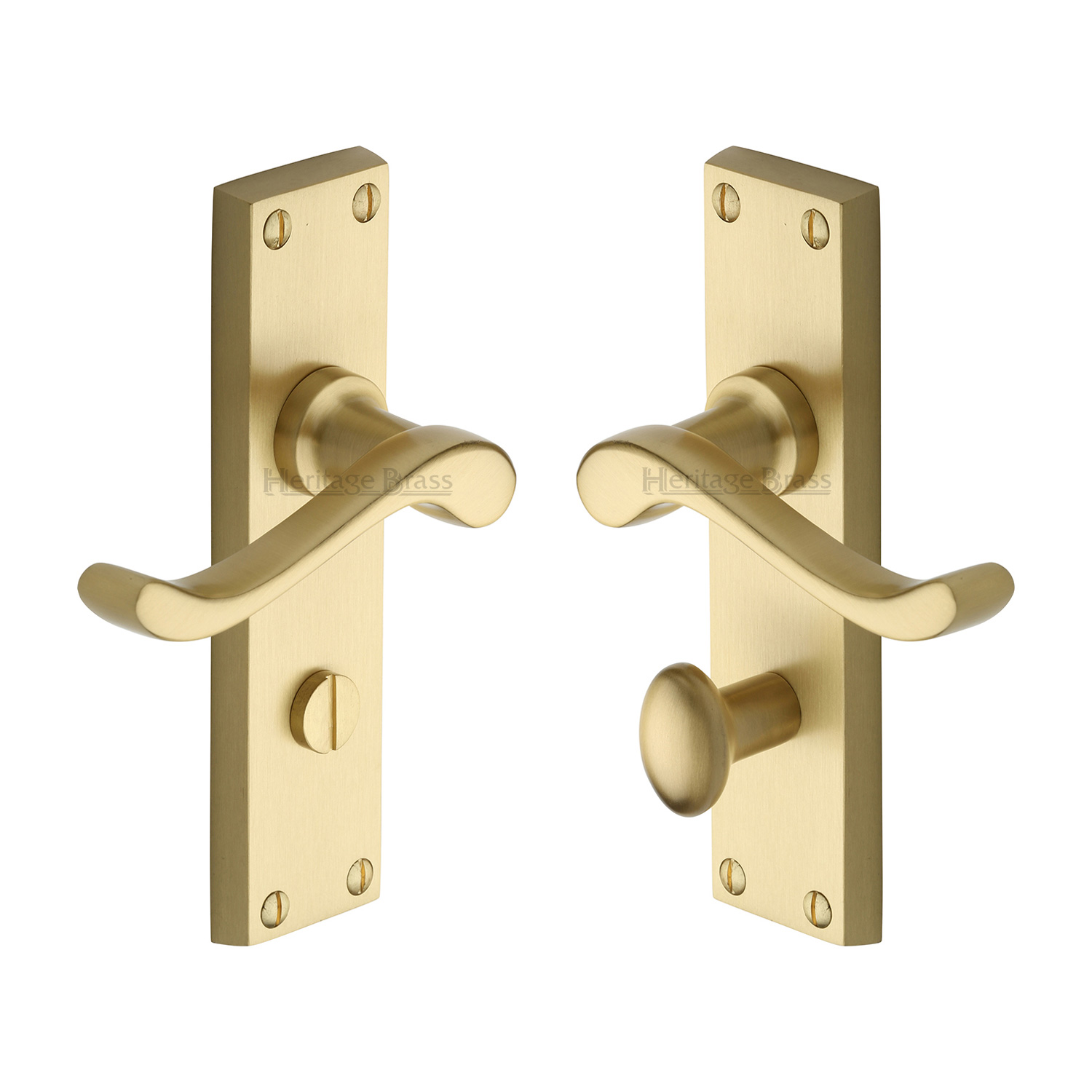 Heritage Brass Door Handle for Bathroom Bedford Design