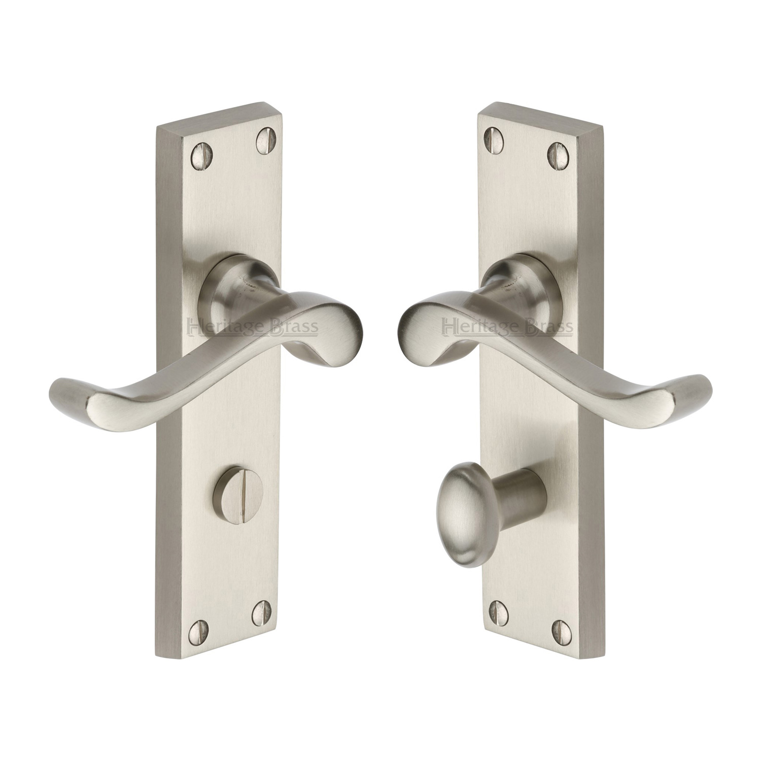 Heritage Brass Door Handle for Bathroom Bedford Design