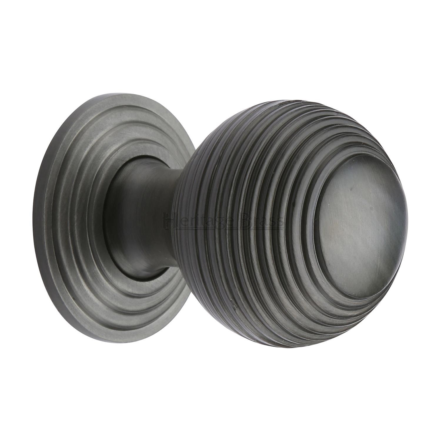 Heritage Brass Cabinet Knob Reeded Design 32mm