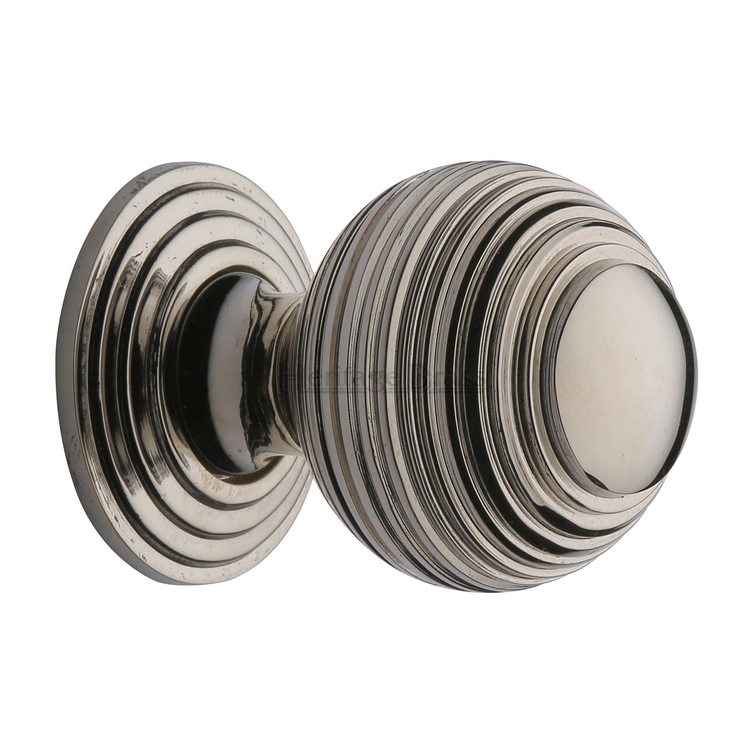 Heritage Brass Cabinet Knob Reeded Design 32mm