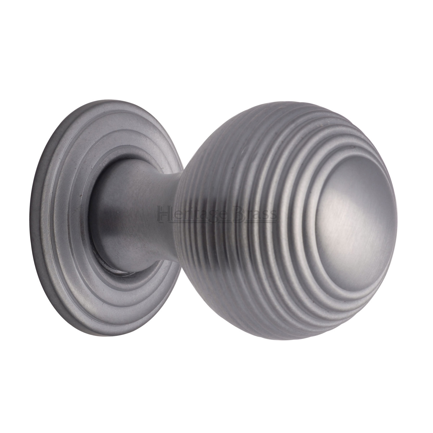 Heritage Brass Cabinet Knob Reeded Design 32mm