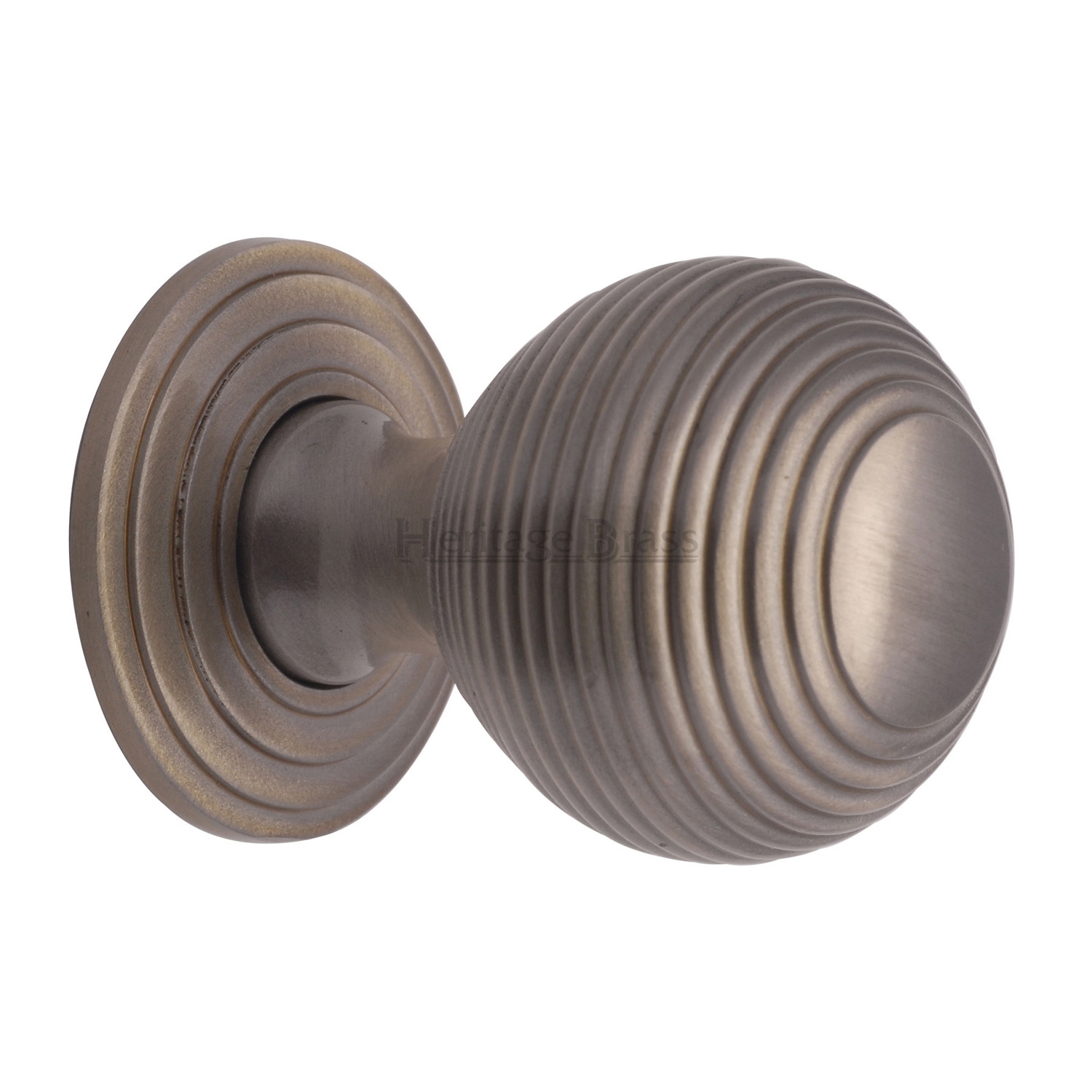 Heritage Brass Cabinet Knob Reeded Design 32mm