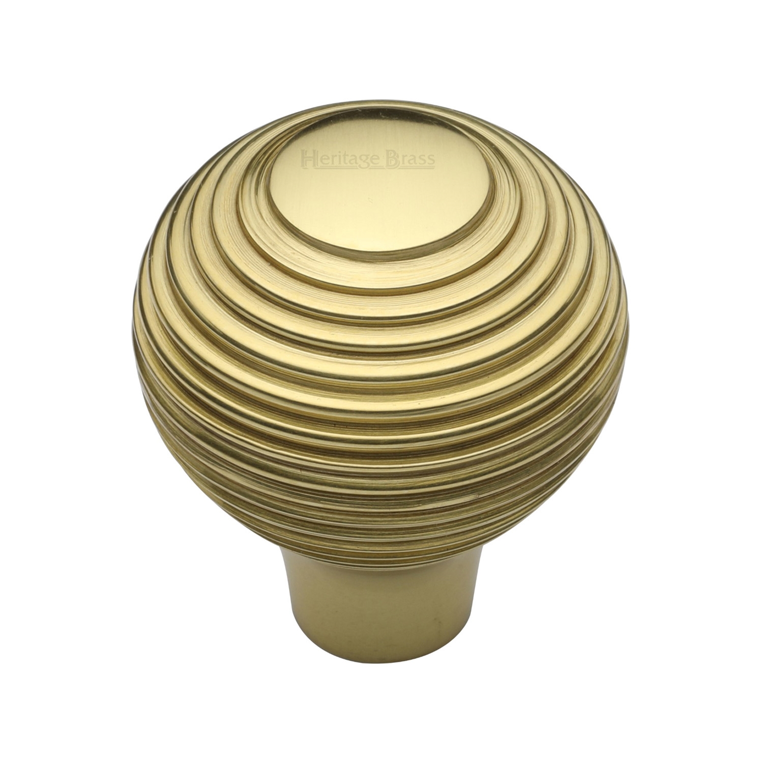 Heritage Brass Cabinet Knob Reeded Design 32mm