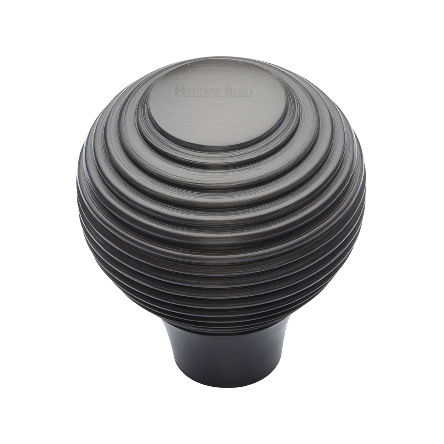 Heritage Brass Cabinet Knob Reeded Design 38mm