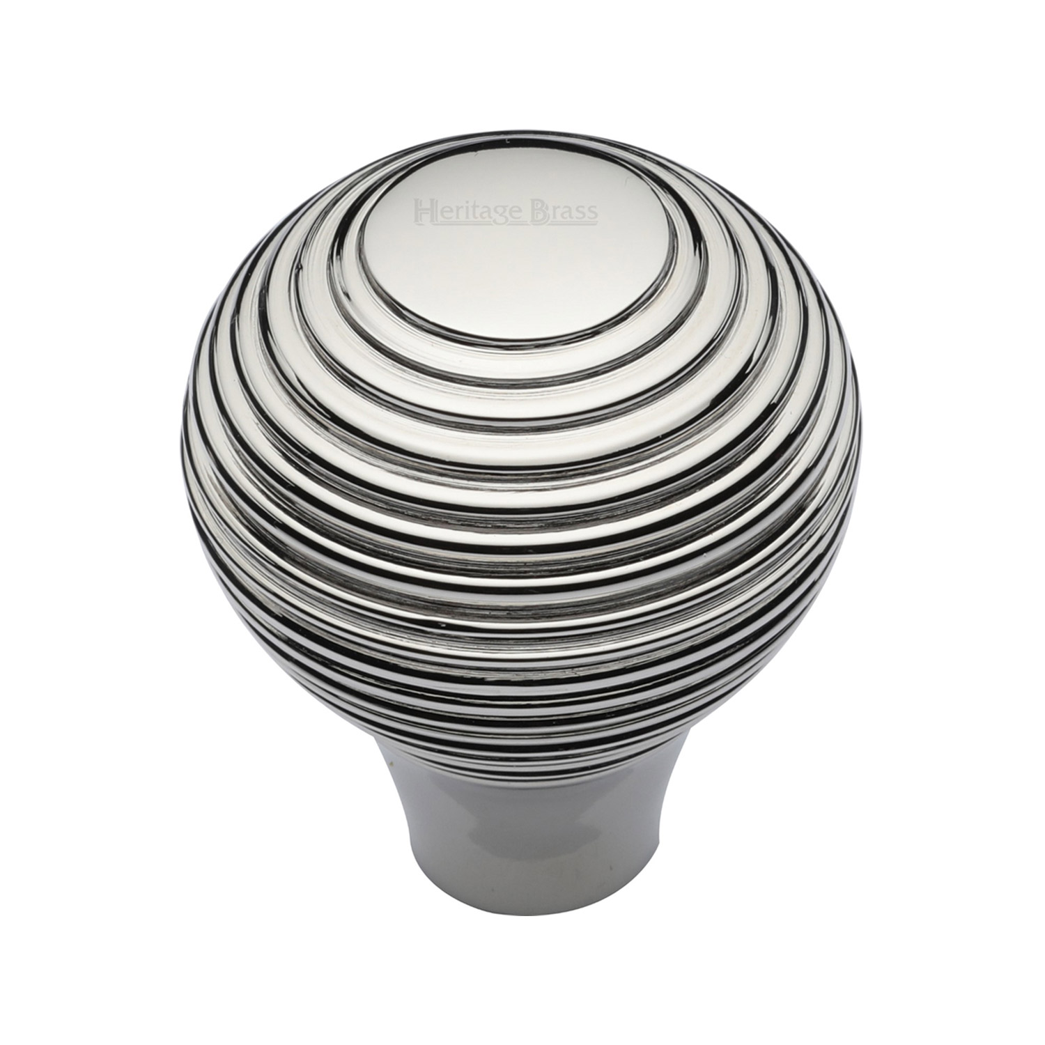 Heritage Brass Cabinet Knob Reeded Design 38mm